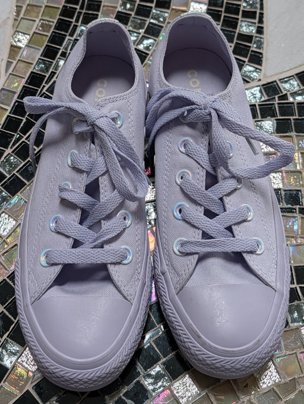 CONVERSE lavender canvas sneakers 6 - Picture 2 of 9